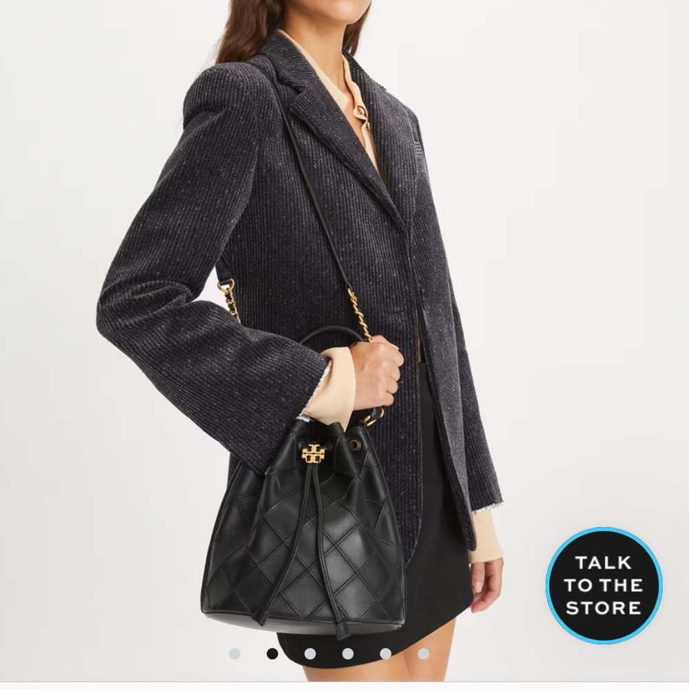 Black bucket bag